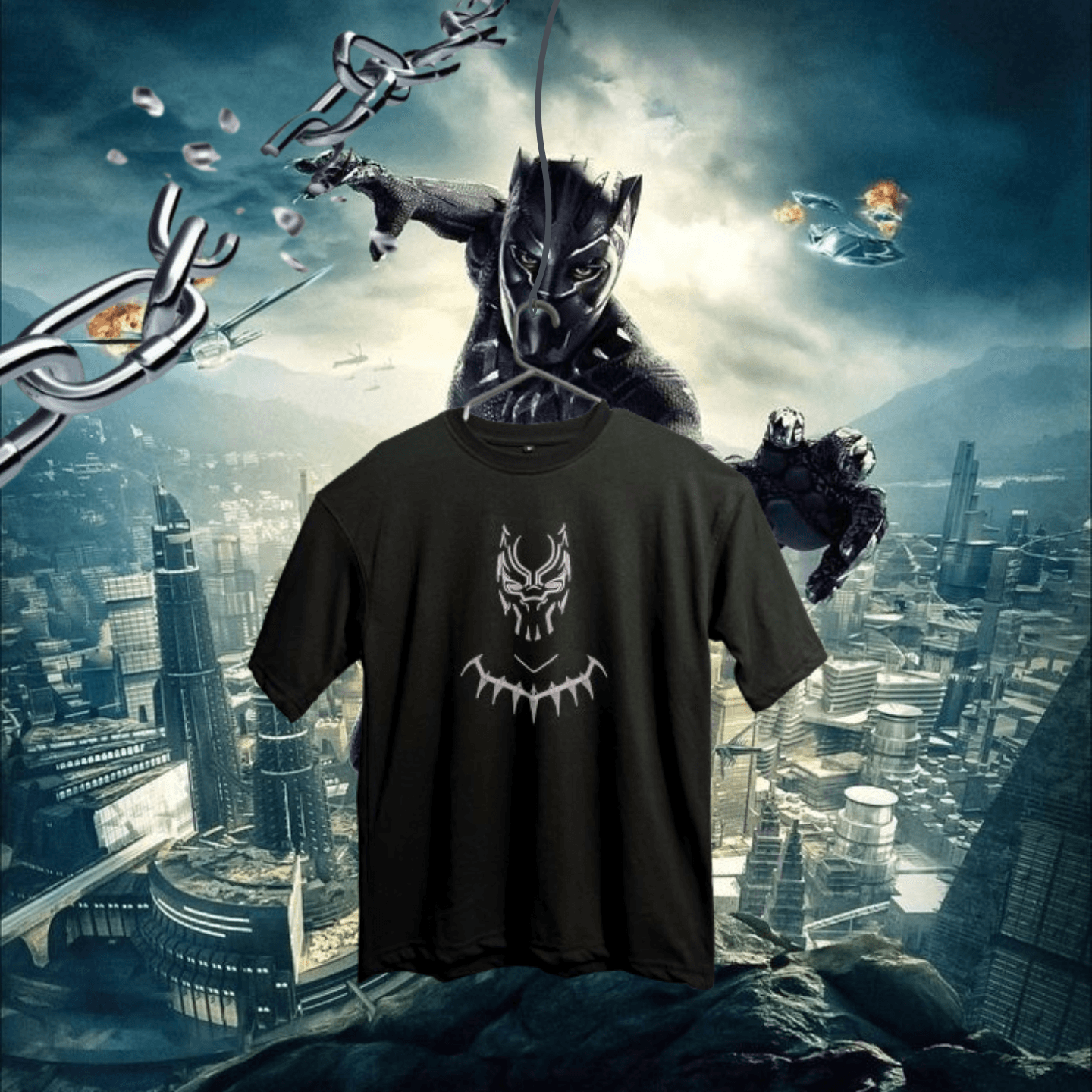 Black Panther Edition Premium Quality Drop Solder T-shirt - Image 1