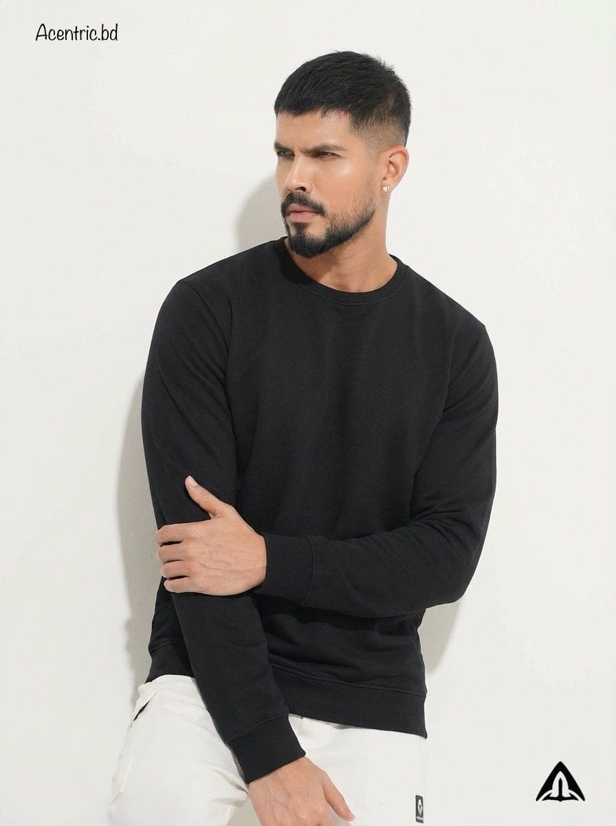 ACENTRIC'S Round-Neck Pullover Sweatshirt